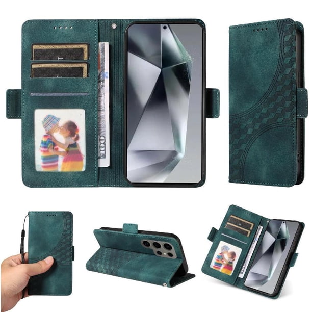Carcasa FOXDOCK Samsung Galaxy S24 Ultra de cuero PU, diseño acolchado clásico, protección contra caídas y rayones
