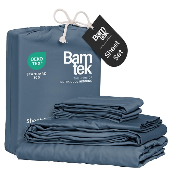 Juego de ropa de cama Bamtek tamaño Queen 4 piezas – Enfriamiento de bambú Storm