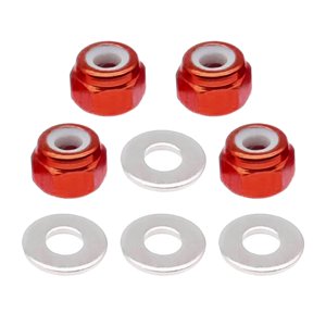 Magideal - 4 Piezas Tuerca Antirrobo De Rueda M3 Para Coche Teledirigido Repuesto Piezas De Actualización Metálicas Adecuado Para Carreras De Automóviles Rc Rojo