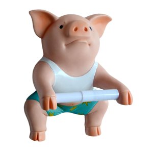 Magideal - Soporte De Papel Higiénico Divertido De Cerdo, Soporte De Pared Para Papel Higiénico, Dispensador De Rollo De Decoración Artística De Pared Con Dibujo