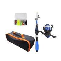 Ioensy - Caña De Pescar Para Niños, Kit De Iniciación, Caña De Pescar Para Niños, Juego Completo Con Señuelos, Azul