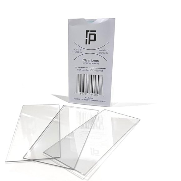 Lentes de soldadura transparentes Ridge Products – paquete de 10 (5 × 10,8 cm)