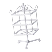 Magideal - Pendientes De Arete De Metal Puerto Pantalla De 3 Niveles Pendientes Multipropósito De La Exhibición De Pendientes Para La Exhibición Para Escritorio Blanco