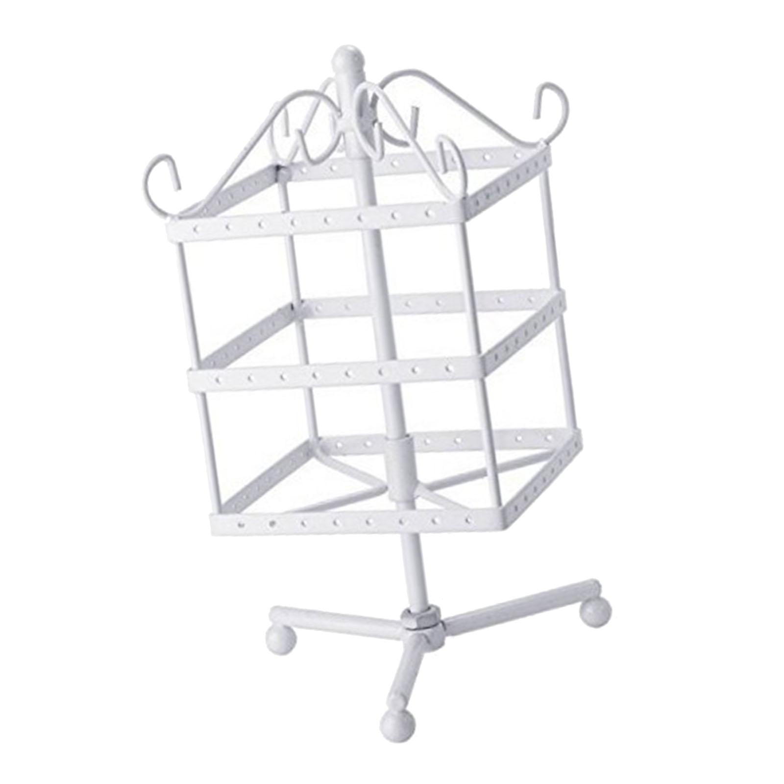 Magideal - Pendientes De Arete De Metal Puerto Pantalla De 3 Niveles Pendientes Multipropósito De La Exhibición De Pendientes Para La Exhibición Para Escritorio Blanco