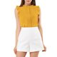 thumbnail image 1 of INSPIRE CHIC Blusas sin mangas para mujer de regreso a clases, blusas de trabajo con volantes y pliegues, tops elegantes amarillos XS, 1 of 7