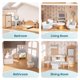 thumbnail image 2 of Juego de muebles para casa de muñecas ROBUD de madera, 23 piezas, 5 habitaciones, más de 3 años, 2 of 6