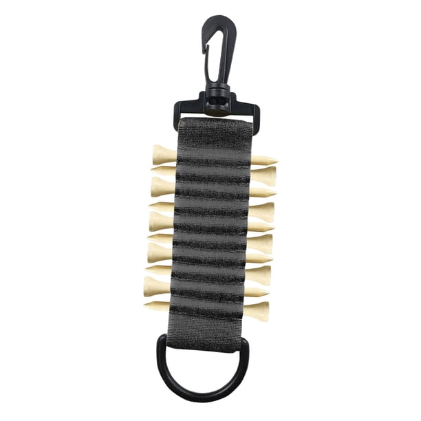 Golf Tee Holder Portátil Organizador de Almacenamiento con 10 Tees de Nylon Resistente Y Mosquetón Adecuado para Jugadores de Golf Hombres Y Mujeres G negro