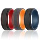thumbnail image 1 of Set de anillos de boda de silicona ROQ para hombre gris-negro talla 7, 1 of 1