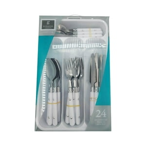 Set De Cubiertos Casual Living 24 Piezas Blanco Gibson Home Blanco Tamano Unico