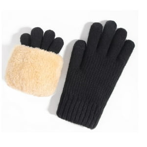 Mercado Ideas - Guante De Lana Con Chiporro Unisex Para Adultos Y Jovenes Color Negro