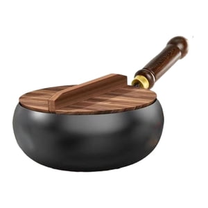 Magideal - Sartén Antiadherente Para Wok, Sartén Para Saltear, Utensilios De Cocina De Gas Hirviendo Sin Revestimiento, Cocina De Inducción, Wok De Cocina Chino 20 Centímetros