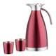 thumbnail image 1 of Frasco aislado de acero inoxidable de la jarra térmica de café con taza roja 1.5L, 1 of 3
