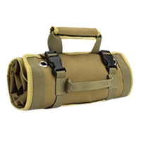 Magideal - Organizador De Bolsa De Herramientas Enrollable Con 5 Bolsillos Con Cremallera Tejido Compacto Resistente A La Grasa Y Al Desgarro Hebilla De , Khaki Caqui