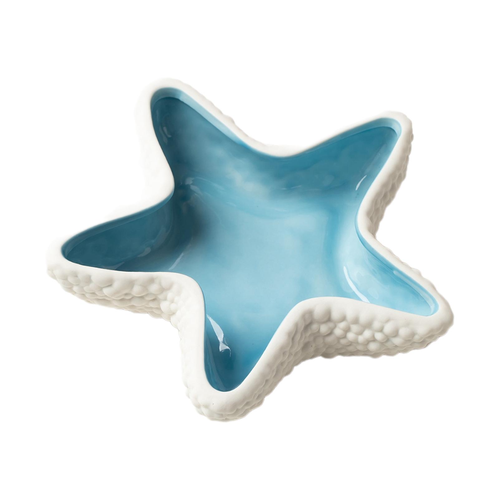 Magideal - Artesanía De Cerámica, Pequeño Plato De Joyería, Decoración Del Hogar, Pendientes, Plato De Almacenamiento, Anillos, Pulsera, Soporte Para Baratijas Azul