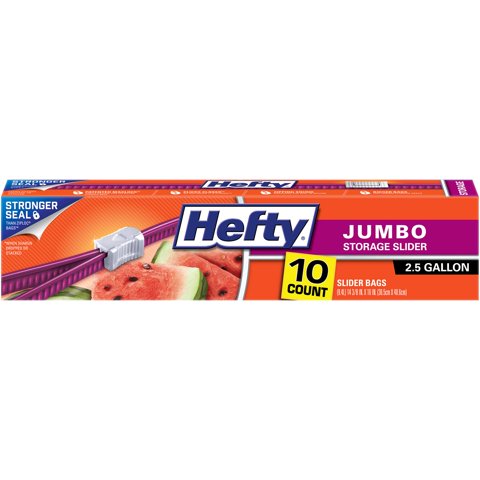 Bolsas De Almacenamiento Hefty Slider Jumbo 9 X 10 2,5 L (90 En Total)