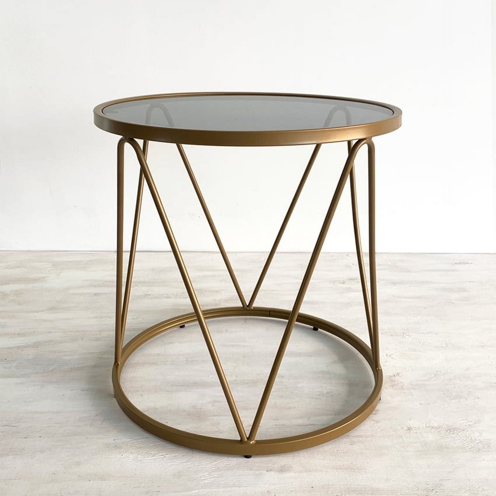 Sorento - Mesa Lateral Metálica Dorada