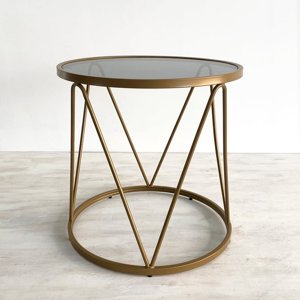 Sorento - Mesa Lateral Metálica Dorada