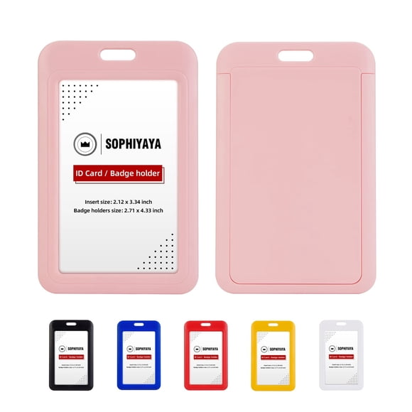 Porta Credenciales SOPHIYAYA Juego de 2 Rosa Deslizante Vertical