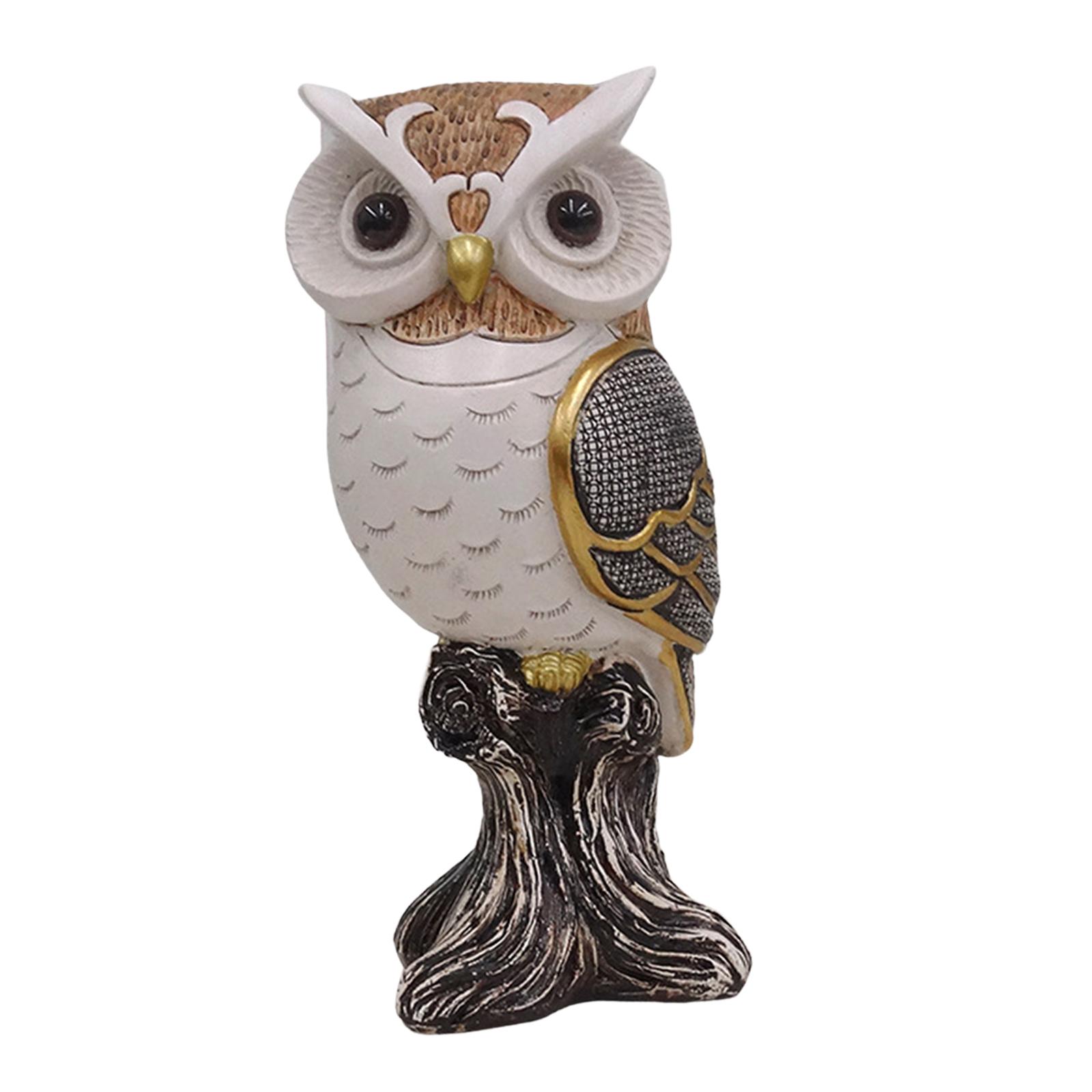 Magideal - Búho En Rama Jardín De Hadas Artesanías En Miniatura Estatuilla De Resina Adorable Estatua De Búho Decorativa Adornos De Búho Para Micro Paisaje Patio Bien