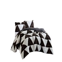 Genérico - Cobertor De Jacquerd Plaza Y Media Color Blanco Con Negro