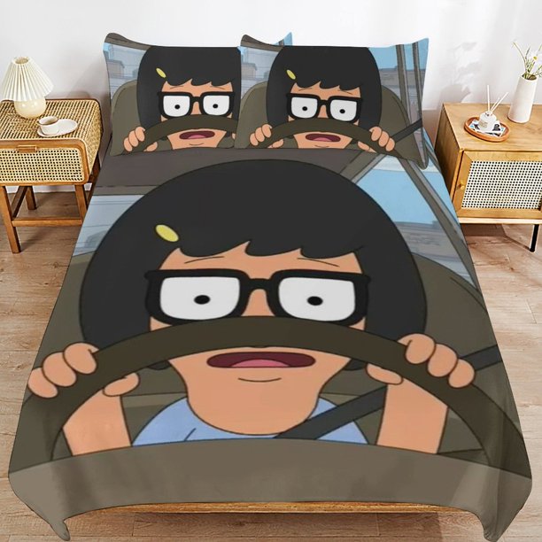 Bob's Burgers Tina Duvet Cover Set 3 Piece Bedding Set Double Sided Printing Decorative Comforter Cover Set
