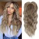 thumbnail image 1 of suxuMhao Peluca, Pieza de Repuesto para Cabello Rubio Castaño con Mechas, Peluca Sintética de 22 IN con Ondas de Agua, Peluca con Diadema de Aspecto Natural con Clip Seguro, 1 Pieza Pelucas, 1 of 1