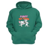 Genérico - Polerón Canguro Pinky Y Cerebro Verde Aguamarina Talla L Unisex