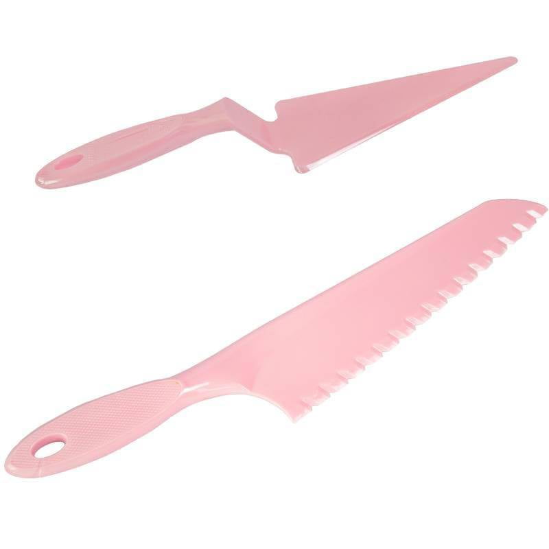 Casasunco - Set Para Torta Cuchillo Y Espatula Rosado