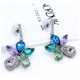 thumbnail image 4 of Aros Colgantes Flor Colores, Cristal Austriaco, Regalo Mujer Plateado, 4 of 6
