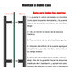 thumbnail image 3 of Jaladera tipo H inox 100 cm puerta de cristal, negro #1, 3 of 3