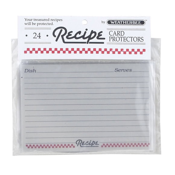 Protectores de tarjetas de recetas Weatherbee 10 cm x 15 cm, paquete de 24