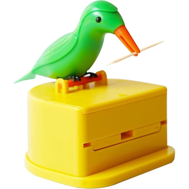 Dispensador De Palillos De Dientes Para Pájaros Pequeños, Soporte Automático Para Palillos De Dientes Con Una Caja De Palillos De Dientes, Decoración De Cocina De Plástico Portátil, 1 Unidad