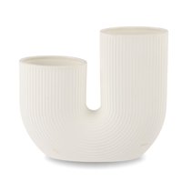 Inspiracci - Florero Adorno Cerámica Blanco 21Cm