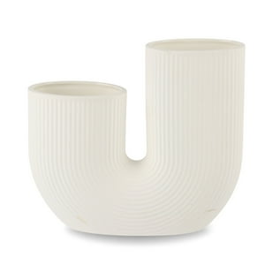 Inspiracci - Florero Adorno Cerámica Blanco 21Cm