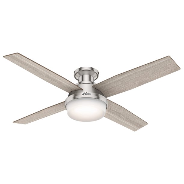 Ventilador de techo Hunter Dempsey 132 cm LED con mando a distancia y acabado roble gris