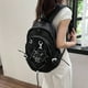 thumbnail image 2 of Drawstring Design Schoolbag For Students, Y2K Large Capacity Travel Backpack, Aesthetic Star Embroidery Rucksack, 2 of 5