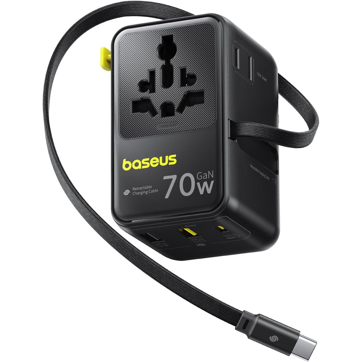 Adaptador Universal Baseus 70w 6en1 Gan Cable Usbc