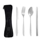 thumbnail image 1 of XmhyTop Juego de 4 Piezas Cubiertos de Cocina de Negro con Bolsa de Almacenamiento, Acero Inoxidable, Moderno y Funcional, 1 of 5