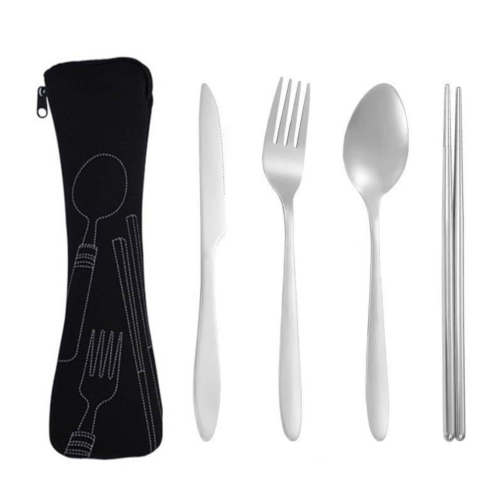 Xmhytop Juego De 4 Piezas Cubiertos De Cocina De Negro Con Bolsa De Almacenamiento, Acero Inoxidable, Moderno Y Funcional