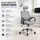 thumbnail image 3 of Silla Ejecutiva Escritorio Ergonomic Con Apoyacabeza Basic Gris, 3 of 4