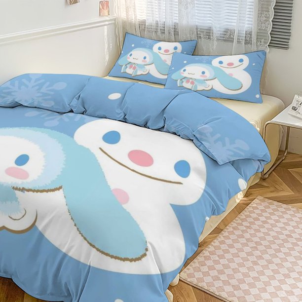Cute Cinnamoroll Cartoon Character Duvet Cover Set Bedding Set 3D Cartoon Printed Comfortable And Soft Bed Set Room Decor for Bedroom
