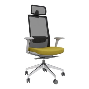 Tendencia Home - Silla De Escritorio Ergonomica Modelo Polestar Gris-Amarillo