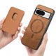 thumbnail image 2 of Funda de Cuero Magnética con Tarjetero para Google Pixel 8A Cubierta Delgada Marrón, 2 of 5