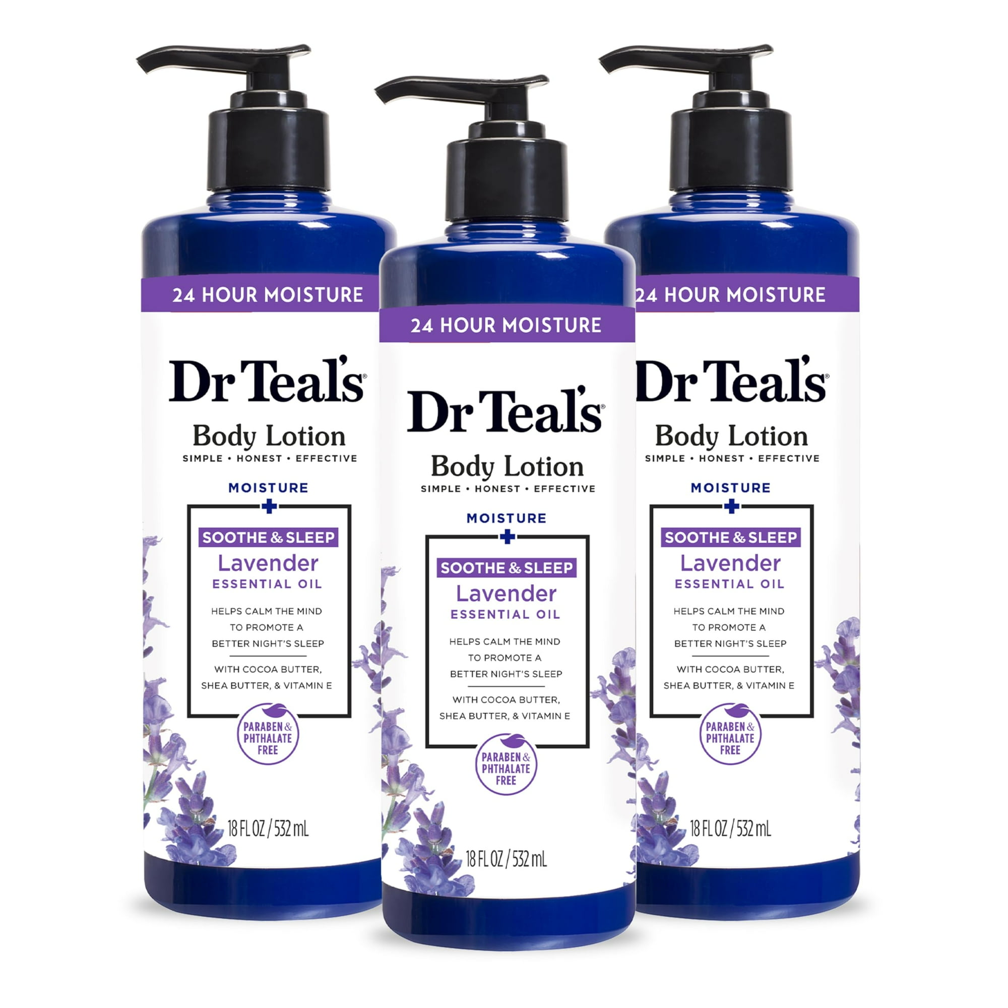 Dr Teal's - Loción Corporal Dr. Teal's Con Aceite Esencial De Lavanda, 540 Ml (paquete De 3)