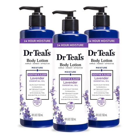 Dr Teal'S - Loción Corporal Dr. Teal'S Con Aceite Esencial De Lavanda, 540 Ml (Paquete De 3)