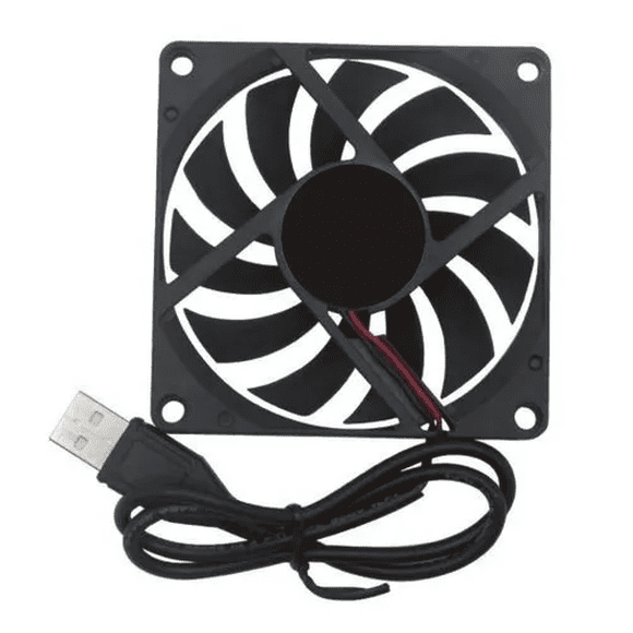 Ventilador Fan Cooler Usb Pc 8x8 5v Cable 100cm Negro