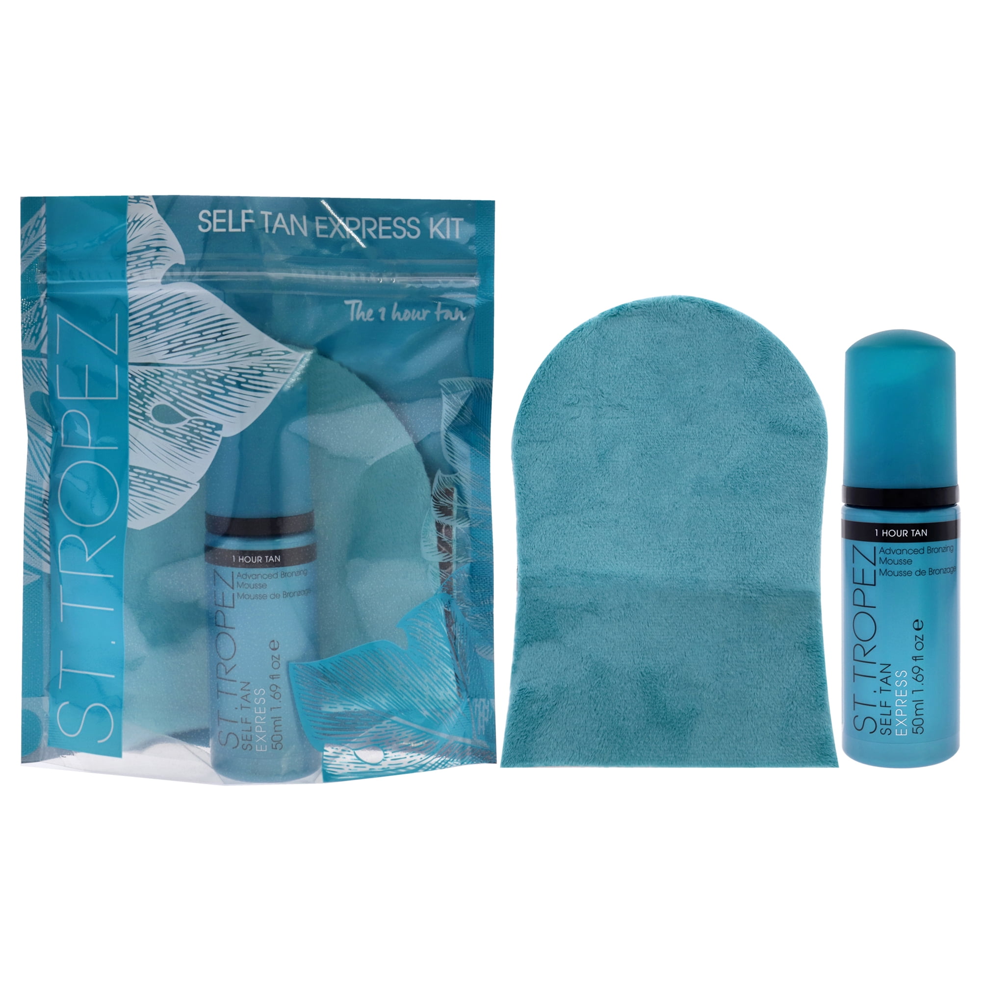 St. Tropez - Kit Autobronceador Exprés De Para Unisex: 2 Piezas De Mousse Bronceadora Avanzada De 1,69 Oz Y Guante Aplicador De Lujo De Terciopelo