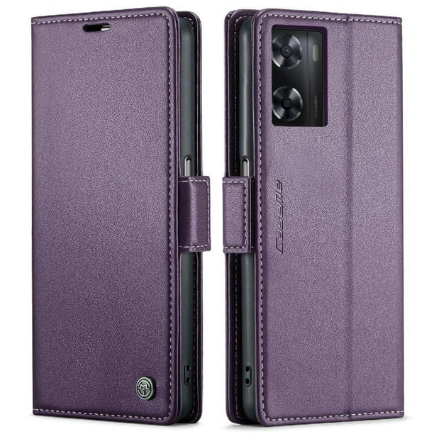 CaseMe tipo cartera OPPO A57 4G 2022 con cierre magnético, RFID, tarjetero, soporte, carga inalámbrica