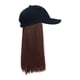 thumbnail image 2 of Peluca De Gorra De Béisbol Con Extensiones De Cabello Para Fiesta, Escenario, Actuación, Cabello Casta?o Decorativo, 2 of 5