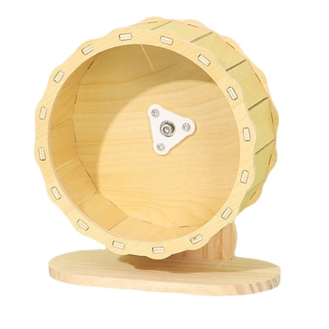 Magideal - Rueda Para Correr De Madera Para Hámster, Caminadora, Rueda De Ejercicio Silenciosa, Juguete De Altura Ajustable Para Animales Pequeños, Hámster Enano Dia19Cm 20X10.5X19Cm